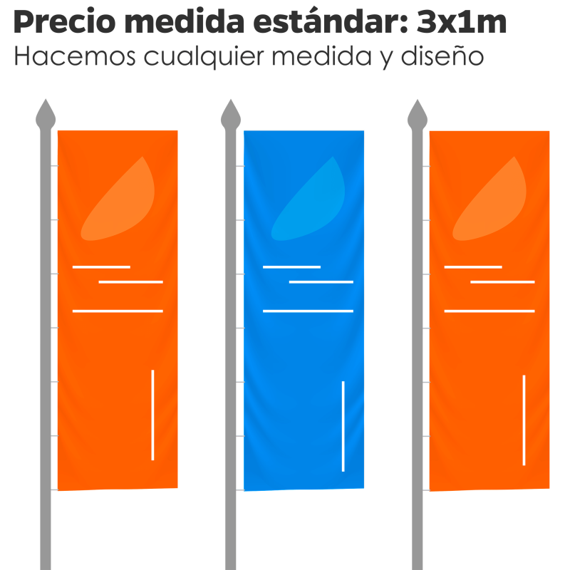 Bandera Vertical Publicitaria para mástiles con brazo potencia