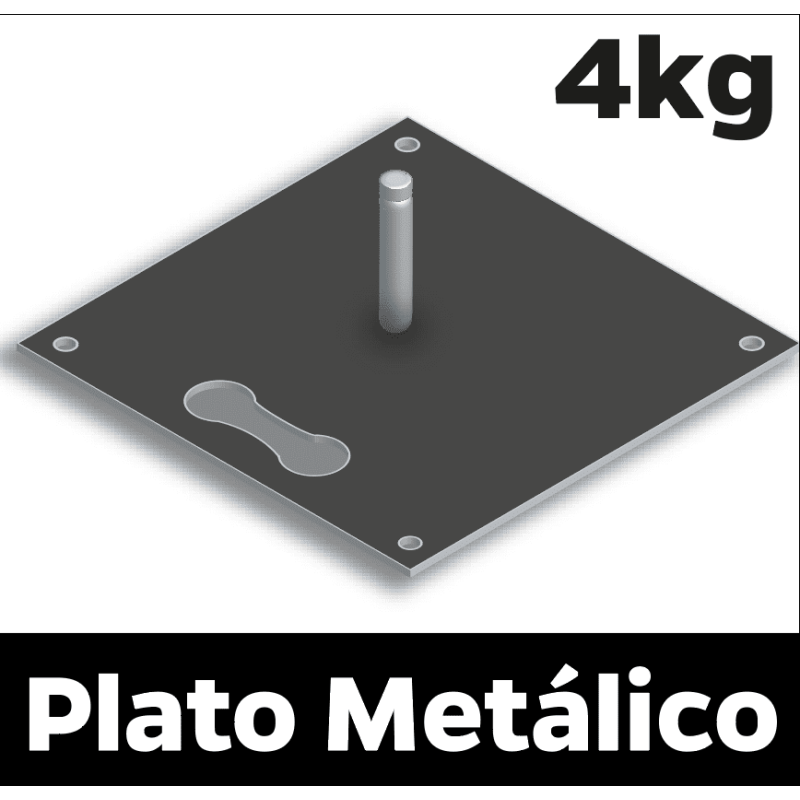 Base opcional plato metálico normal para Banderas Gota, Vela, Rectangular