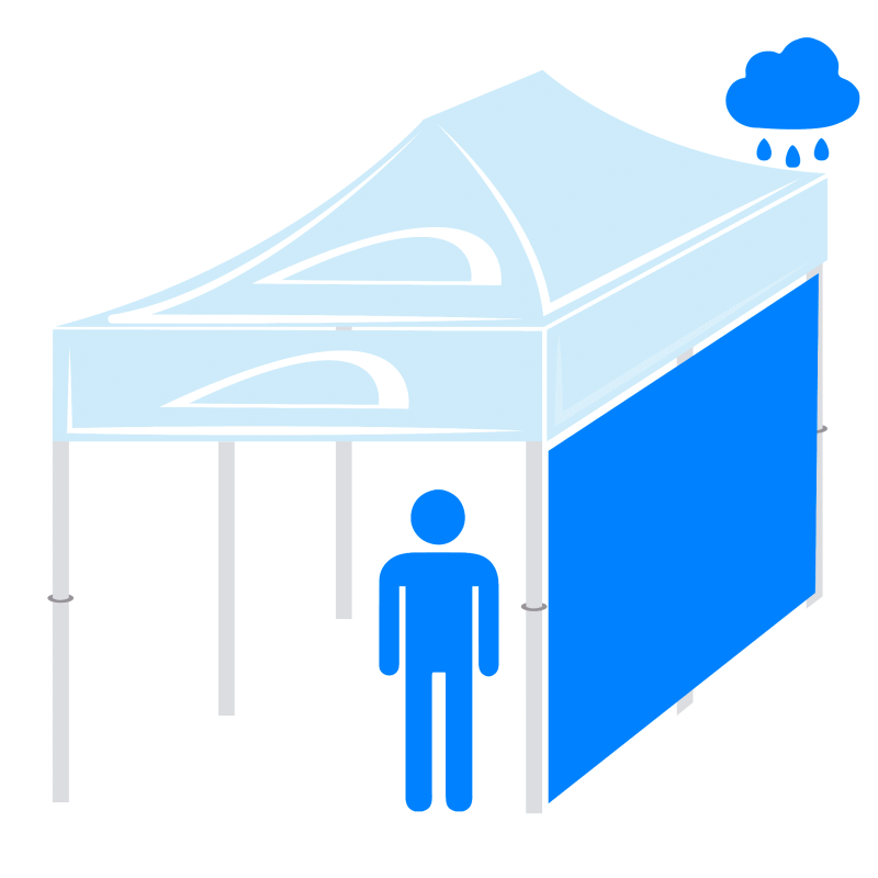 Pared impermeable lado 6m para carpas publicitarias 6x3m
