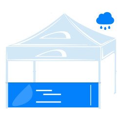 Mostrador impermeable para carpas publicitarias de 3x3m